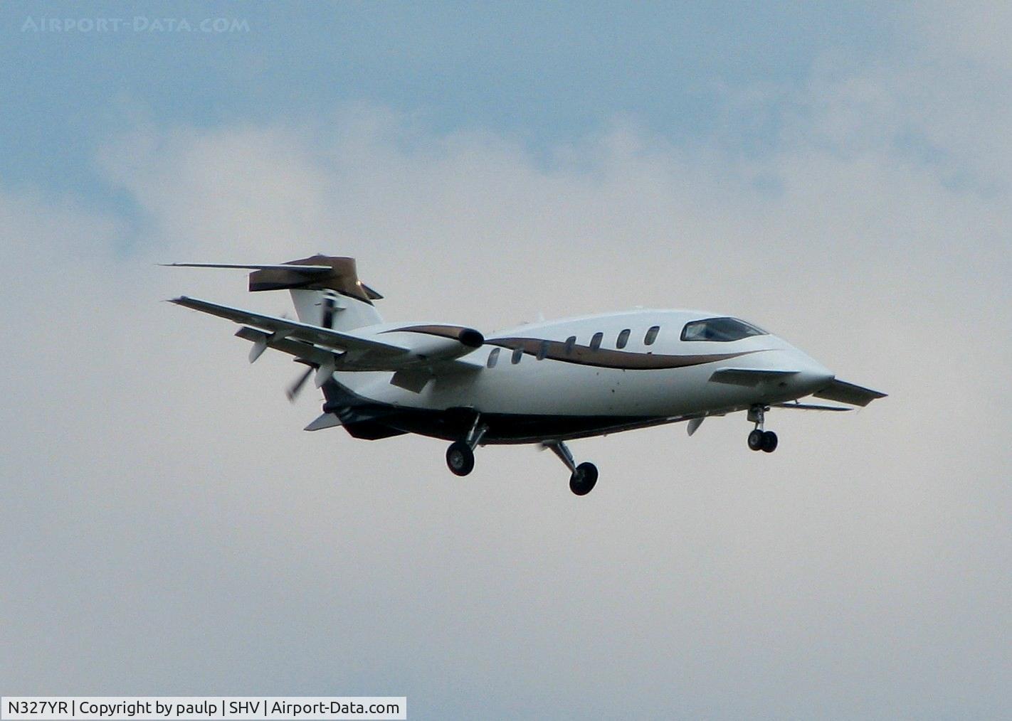 N327YR, Piaggio P-180 C/N 1173, Landing at Shreveport Regional.
