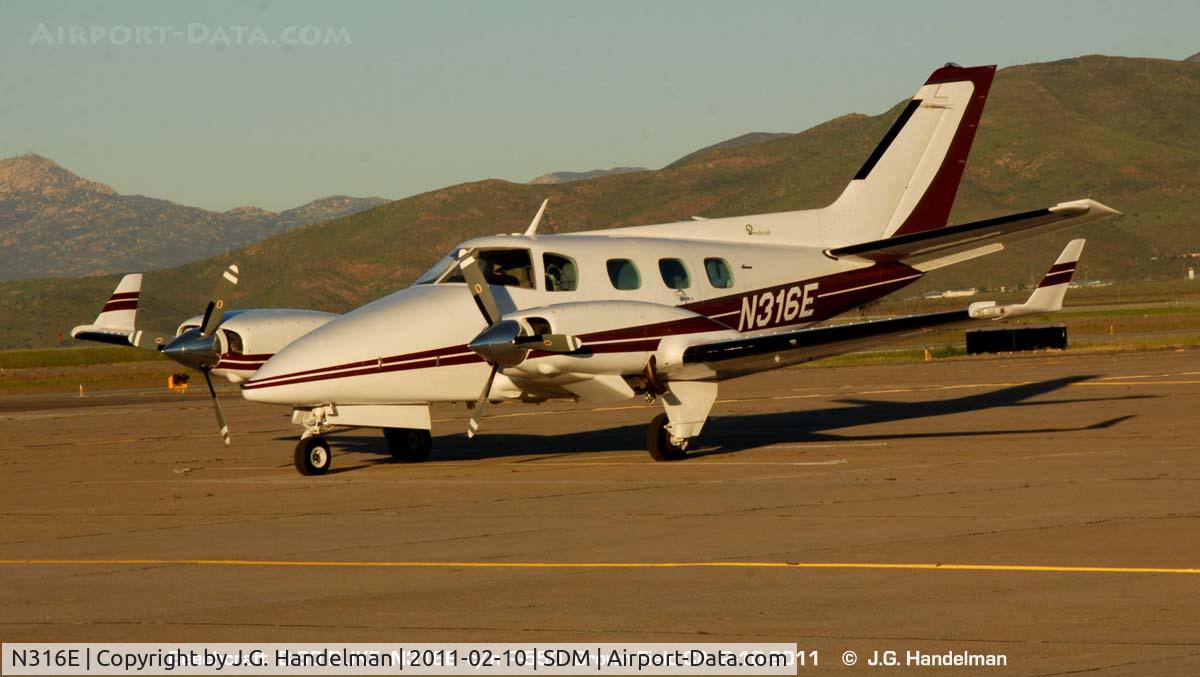 N316E, 1980 Beech B-60 Duke C/N P-550, at Brown Field CA