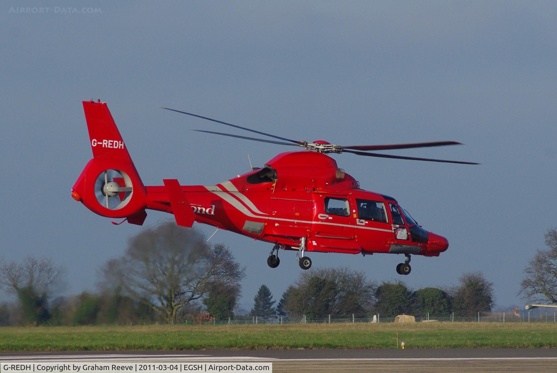 G-REDH, 2010 Eurocopter AS-365N-3 Dauphin 2 C/N 6911, Departing from Norwich.