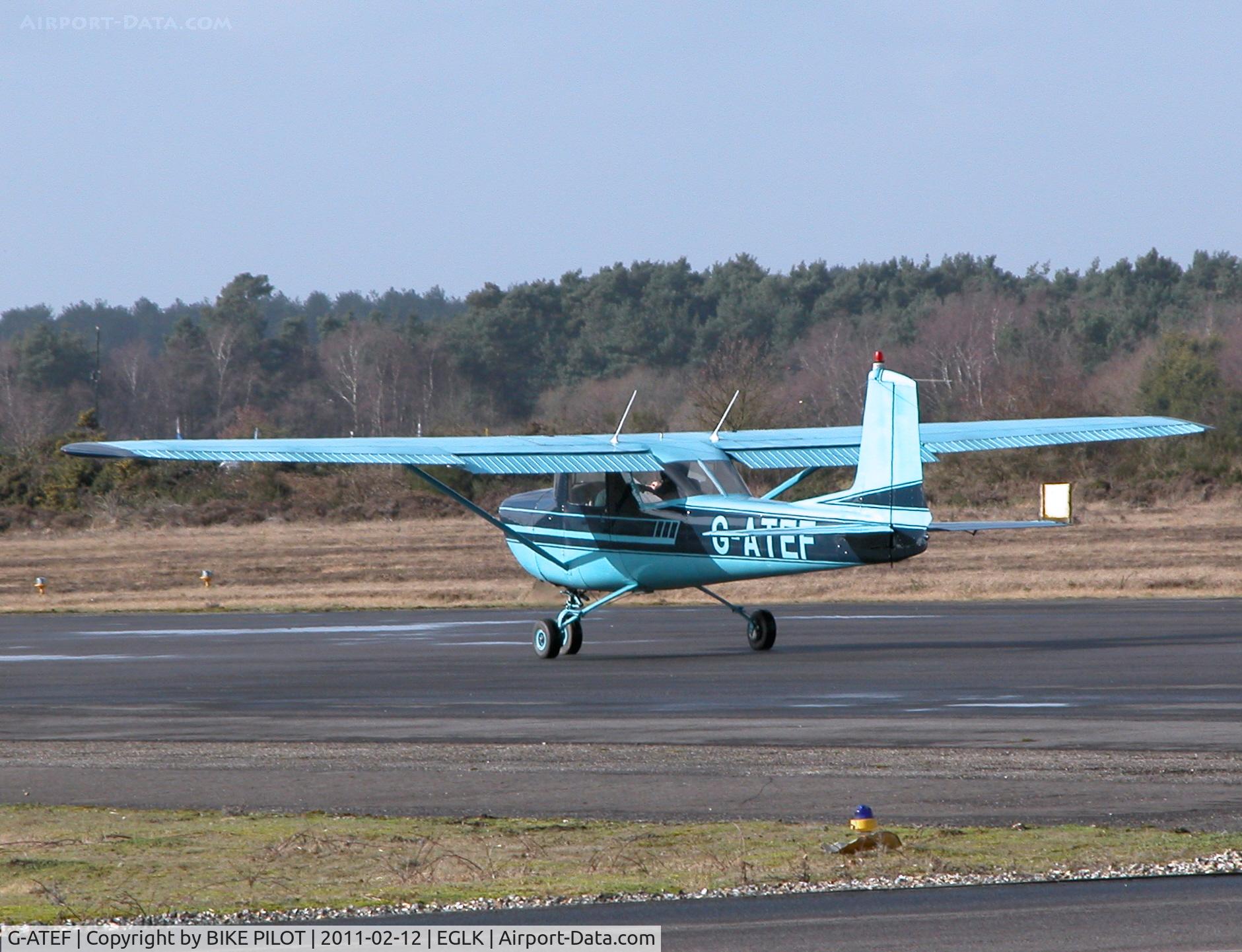 G-ATEF, 1965 Cessna 150E C/N 150-61378, Resident 150E lining up on rwy 25.