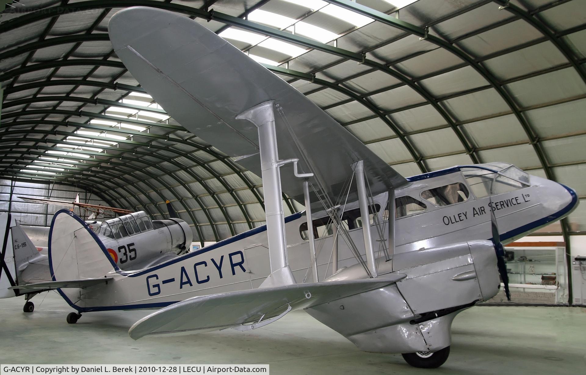 G-ACYR, De Havilland DH-89A Dragon Rapide C/N 6261, Now preserved at the Museo del Aire, Madrid, this aircraft transported General Franco from the Canary Islands to Spanish Morocco in July 1936.