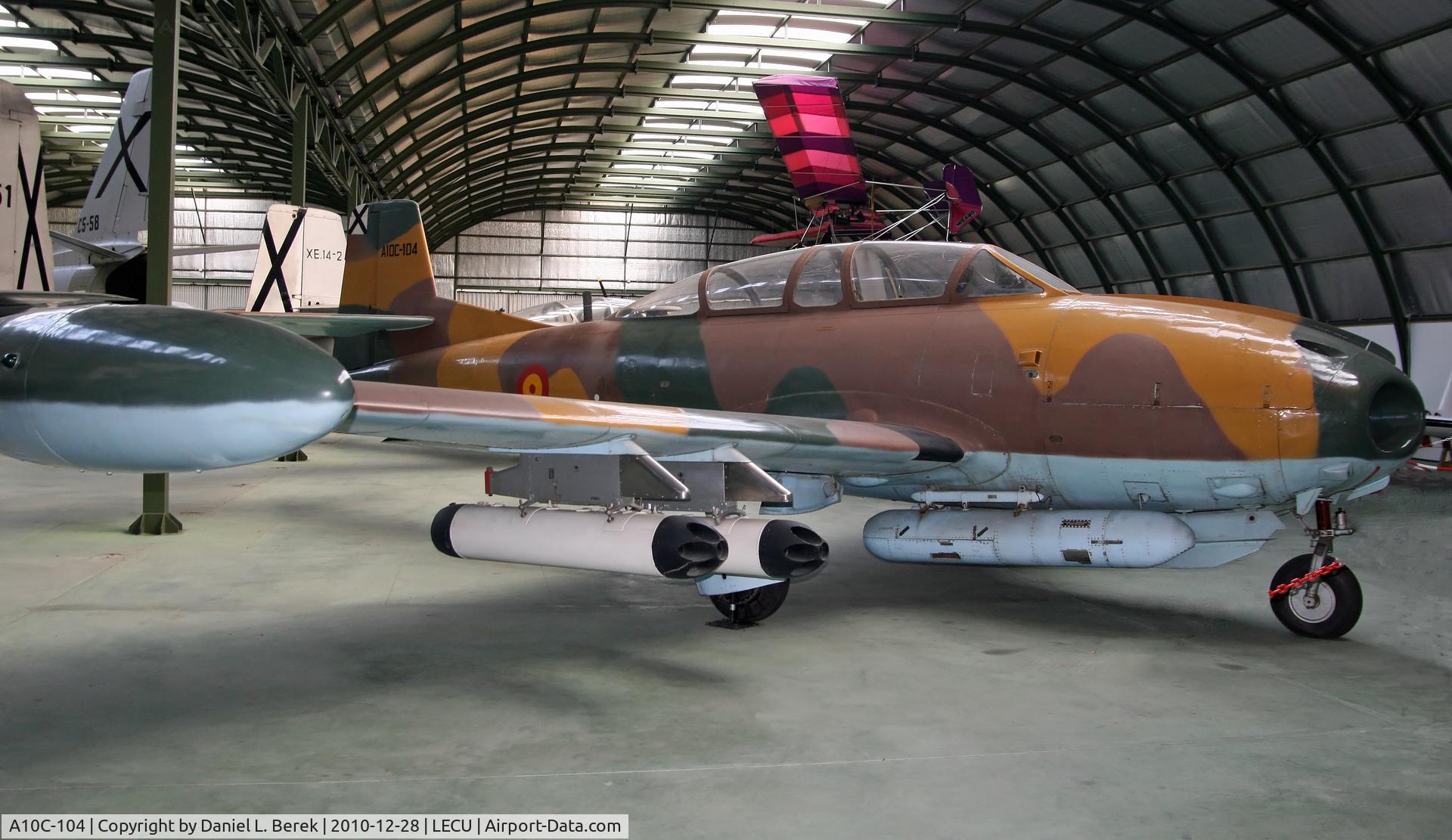 A10C-104, 1973 Hispano HA-220D Saeta C/N 22/109, On display at the Museo del Aire since 1983, following retirement at the end of 1981.  This aircraft made its maiden flight on April 25, 1971.