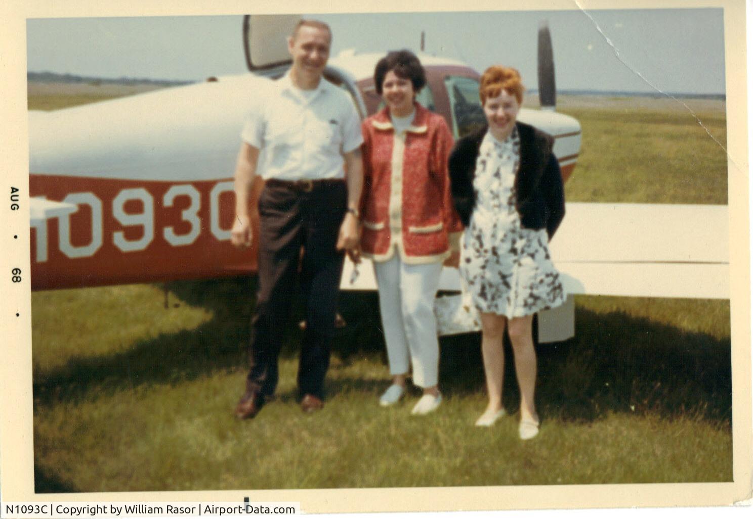 N1093C, Mooney M20A C/N 1364, My Mom and friend in front of our airplane sometime in the 1960's.
