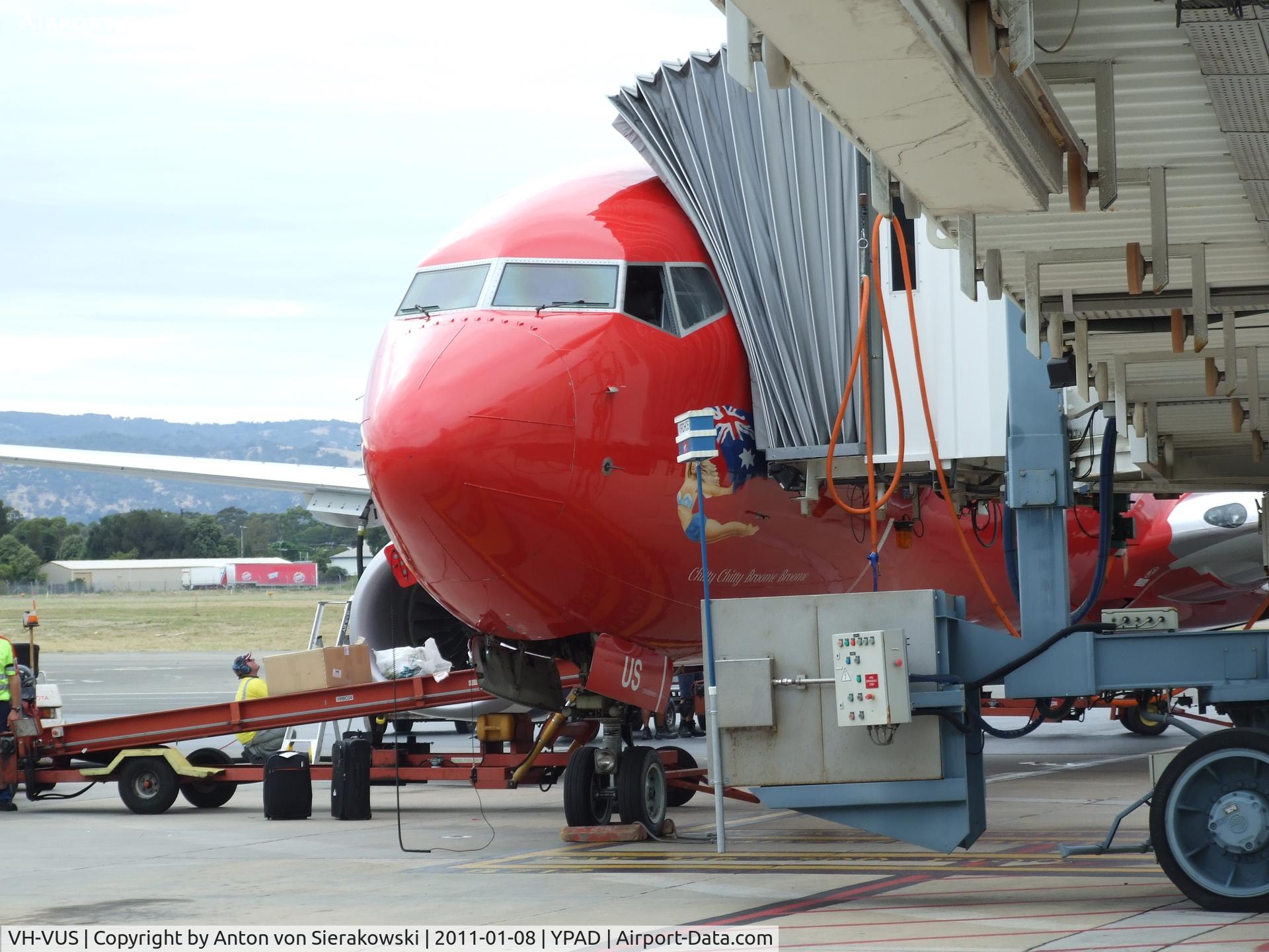 VH-VUS, 2009 Boeing 737-8FE C/N 36607, VH-VUS @ YPAD Boing 737-835 Virgin Blue (Chitty Chitty Broome Broome)