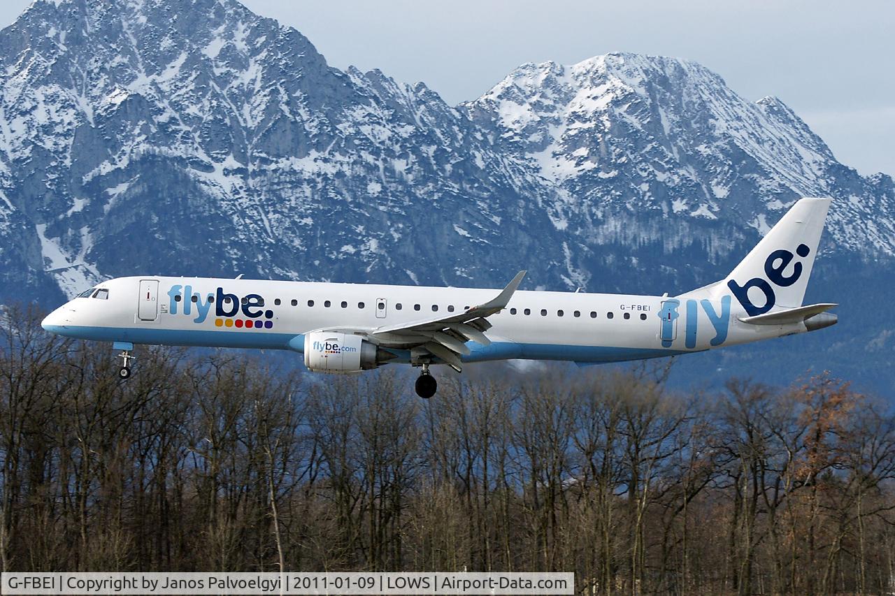 G-FBEI, 2007 Embraer 195LR (ERJ-190-200LR) C/N 19000143, Flybe British European Embraer ERJ-190-200LR landing in LOWS/SZG