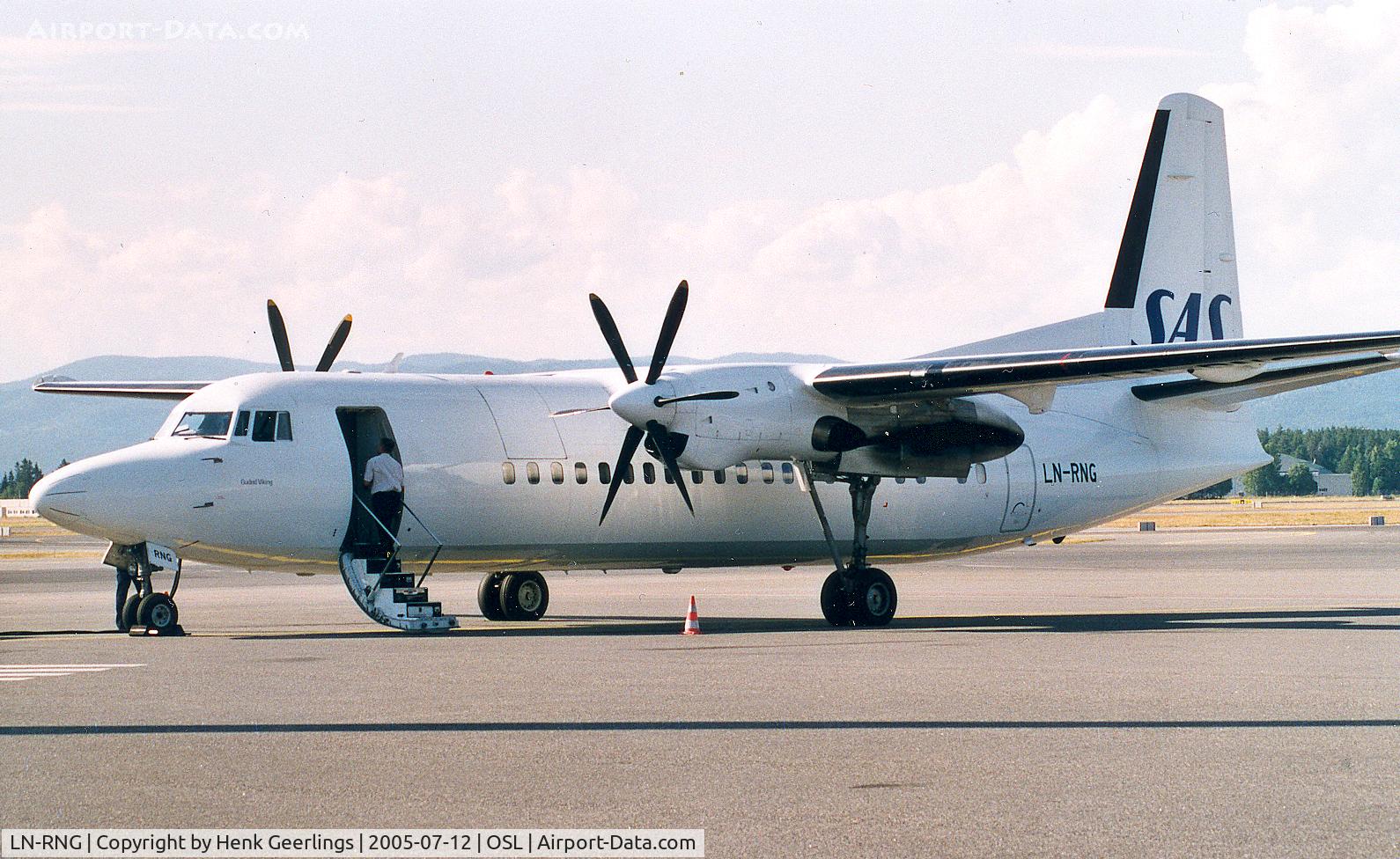 LN-RNG, 1990 Fokker 50 C/N 20184, SAS at Oslo