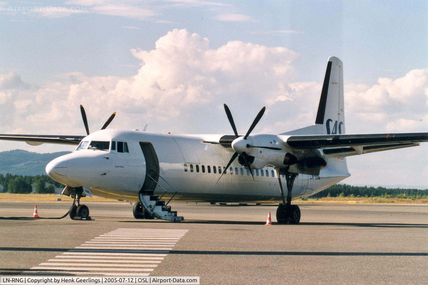 LN-RNG, 1990 Fokker 50 C/N 20184, SAS Fokker 50 at Oslo