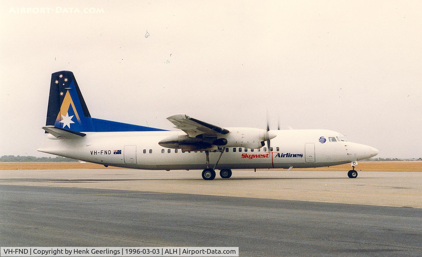 VH-FND, 1987 Fokker 50 C/N 20129, Skywest Airlines
