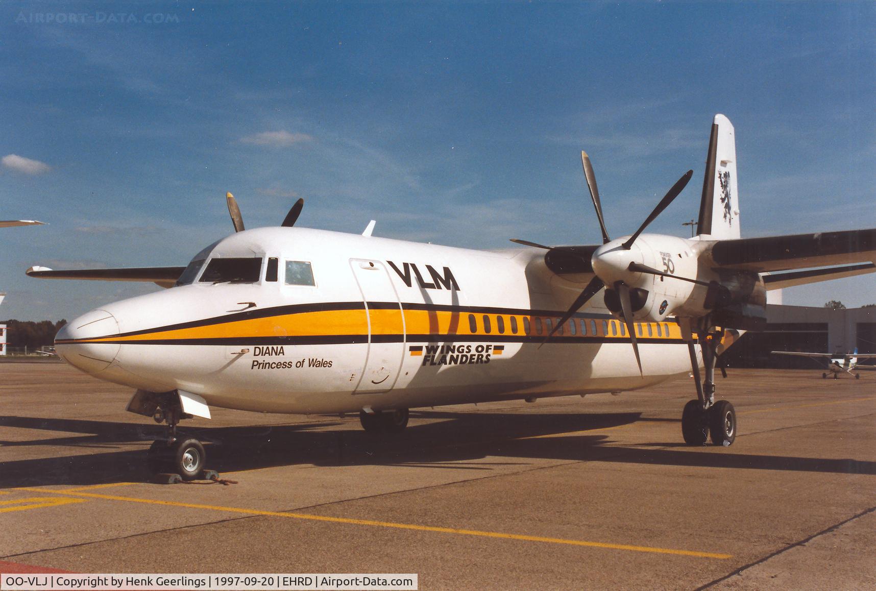 OO-VLJ, 1987 Fokker 50 C/N 20105, VLM Fokker 50 