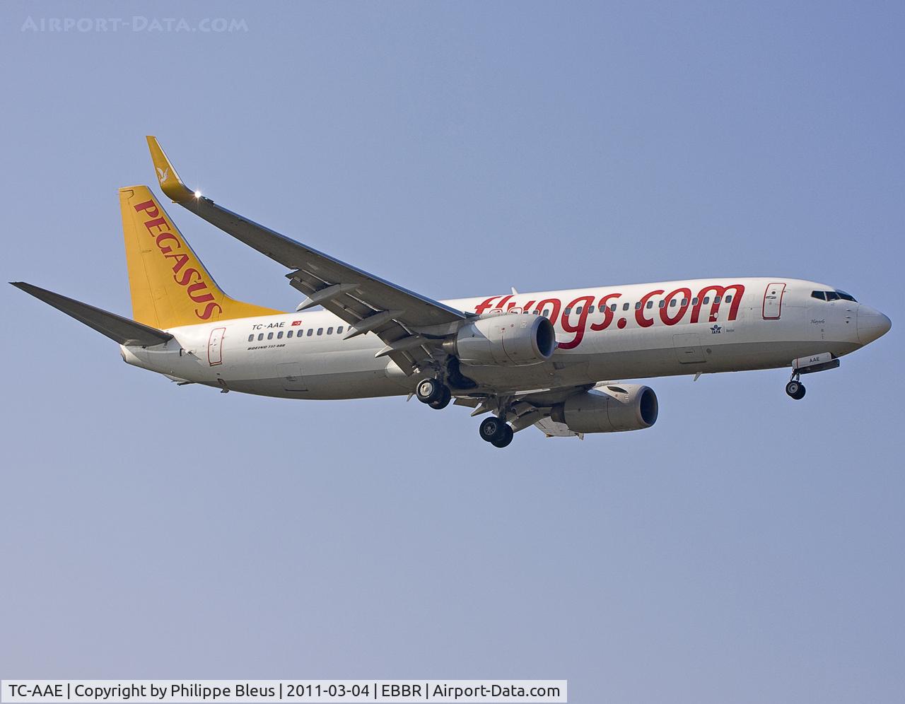 TC-AAE, 2007 Boeing 737-82R C/N 35700/2435, Turkish host on short final rwy 02.