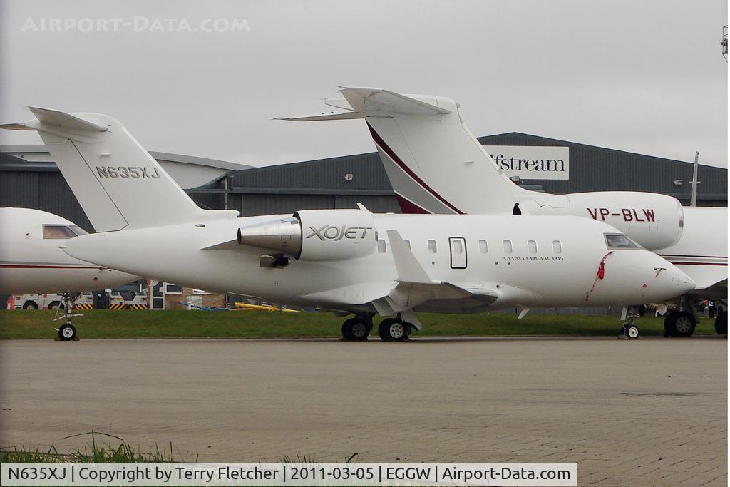 N635XJ, 2009 Bombardier Challenger 605 (CL-600-2B16) C/N 5835, Bombardier CL-600-2B16, c/n: 5835 at Luton