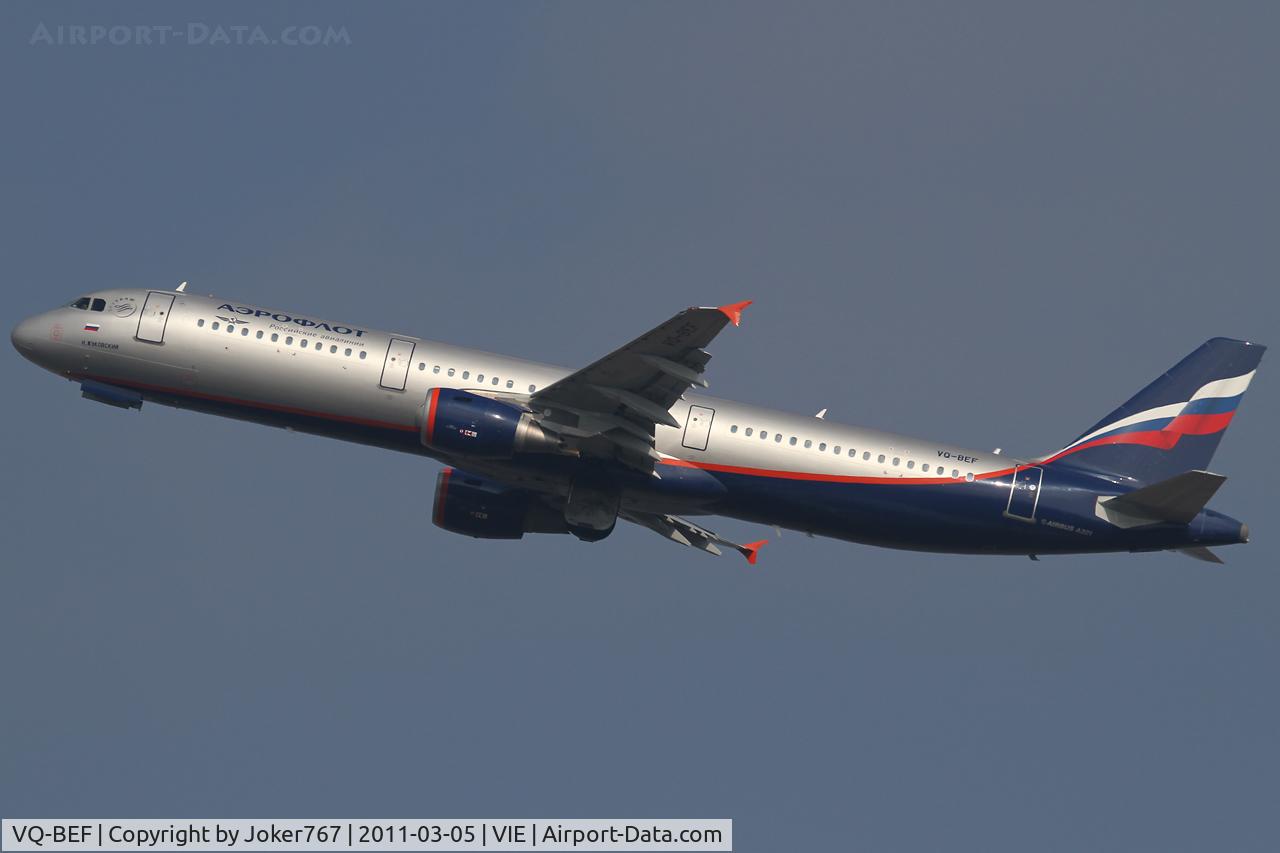 VQ-BEF, 2009 Airbus A321-211 C/N 4103, Aeroflot