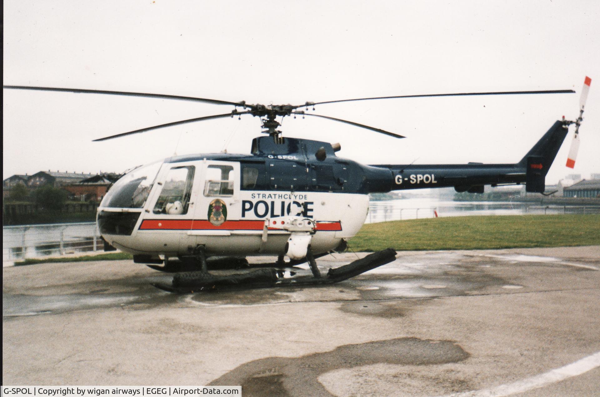 G-SPOL, 1979 MBB Bo-105DBS-4 C/N S-392, now with blue added to the livery.