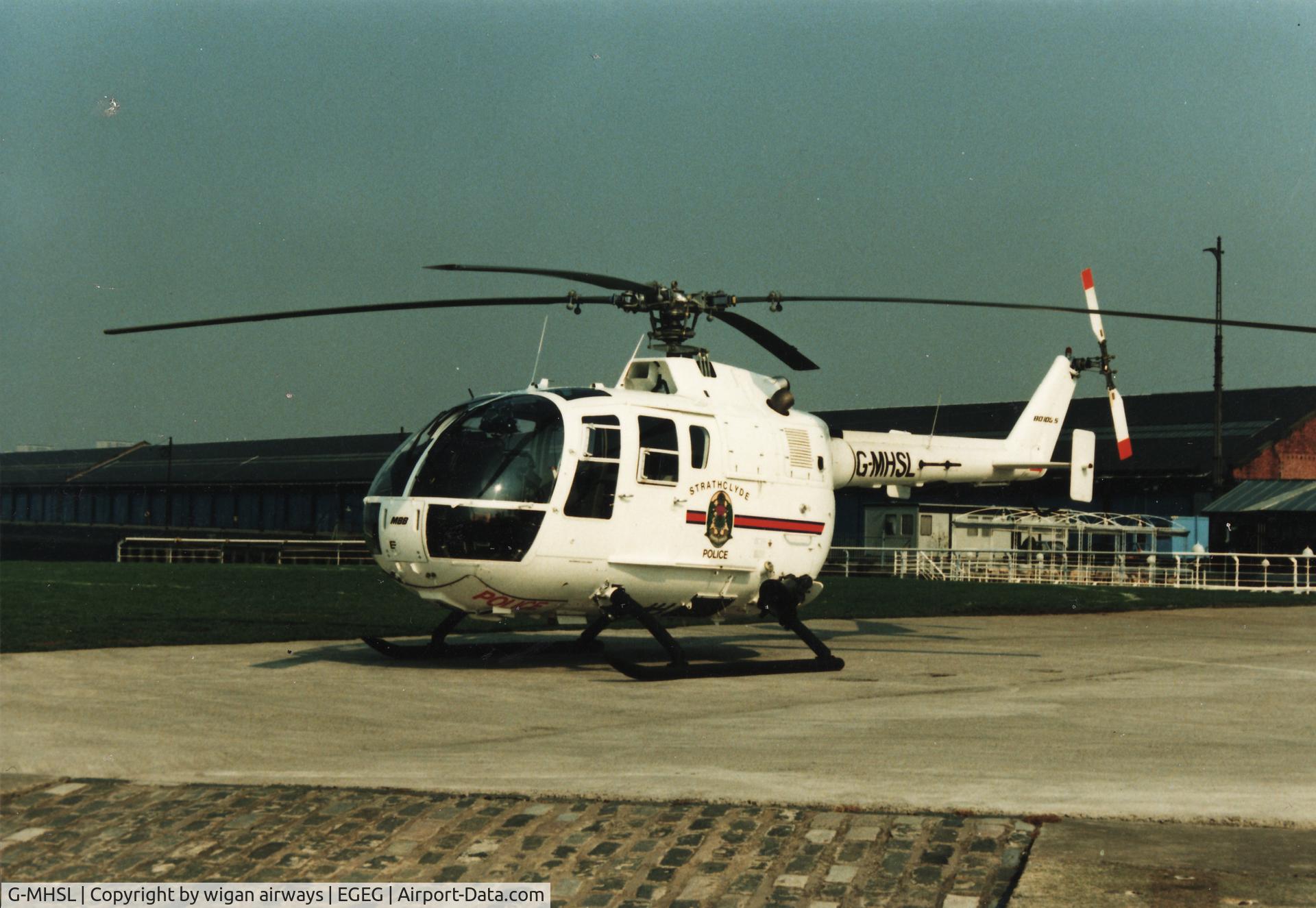 G-MHSL, 1990 MBB Bo.105DBS-4 C/N S-819, in service with the Strathclyde Police