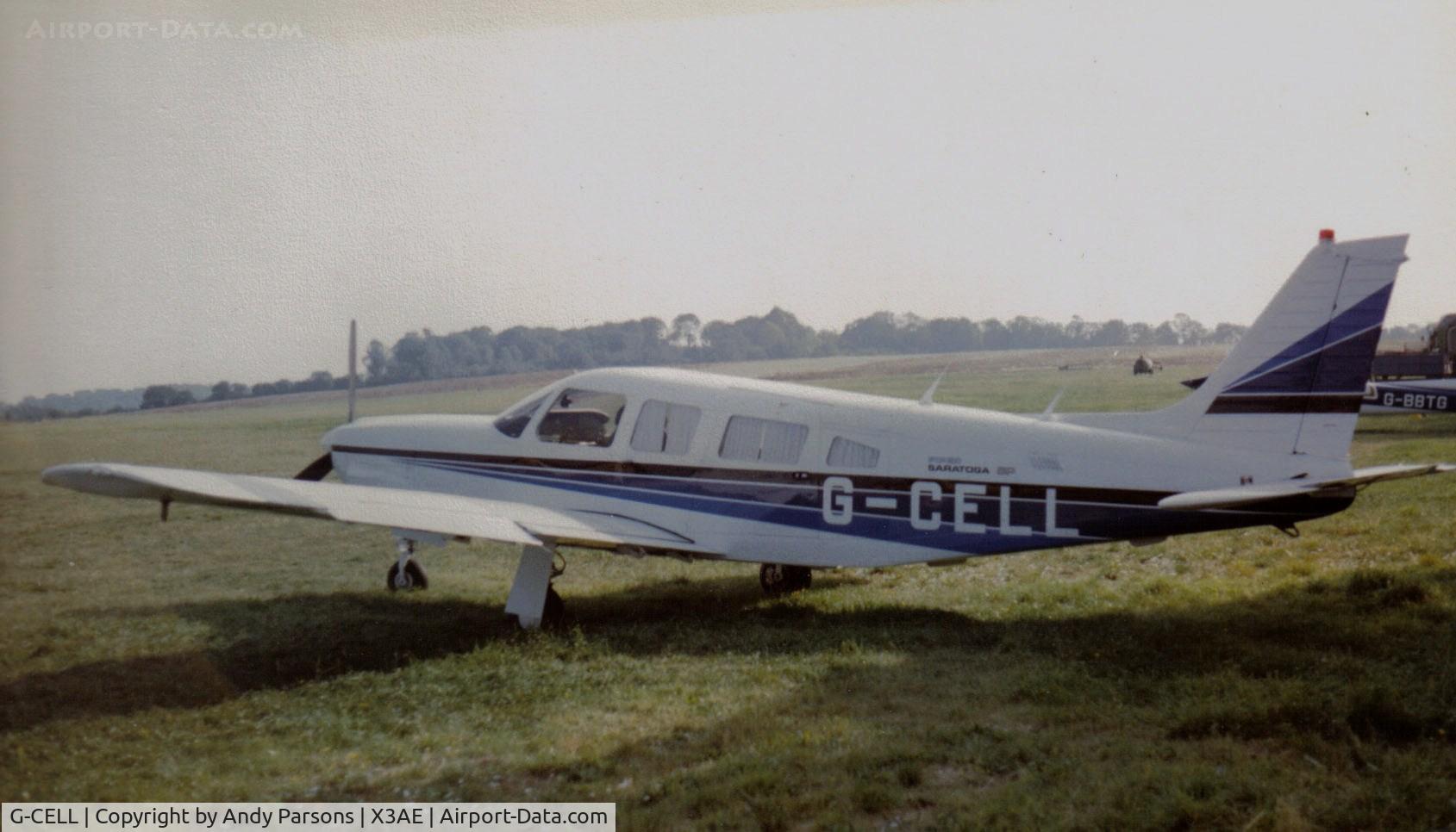 G-CELL, 1984 Piper PA-32R-301 Saratoga SP C/N 32R-8413017, Taken at Audley End Essex (scannrd print)