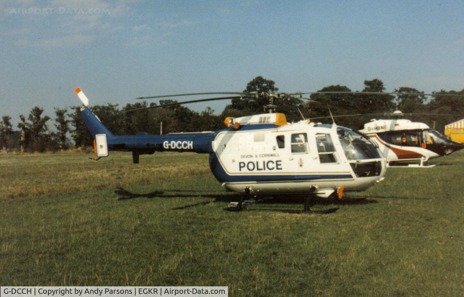 G-DCCH, 1986 MBB Bo.105DBS-4 C/N S.770, Taken at one of the early Helitech expo
