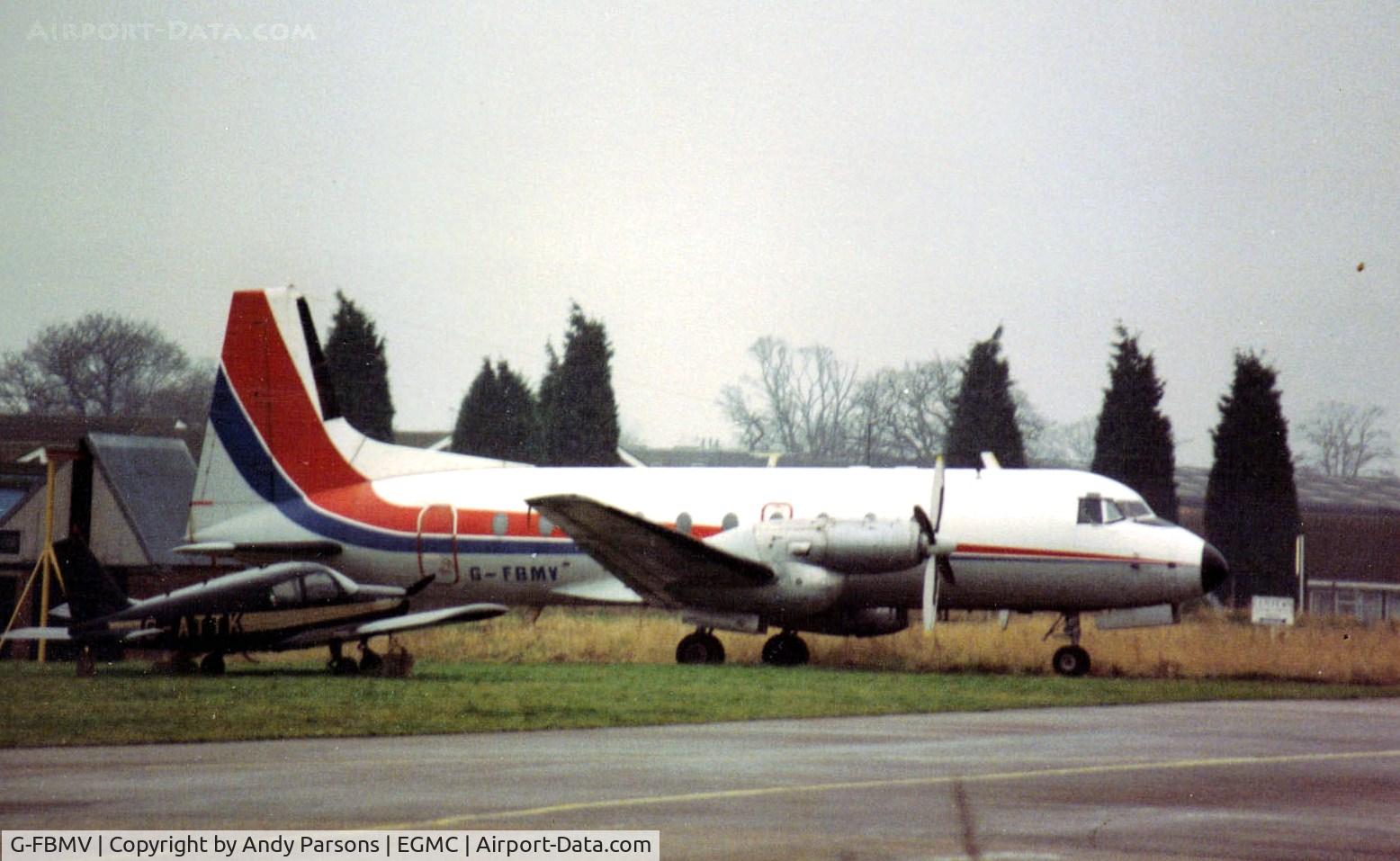 G-FBMV, 1961 Avro 748 Series 1 C/N 1537, Towards the end of its working life stored at Southend of course in Dan Air colours (scanned print)