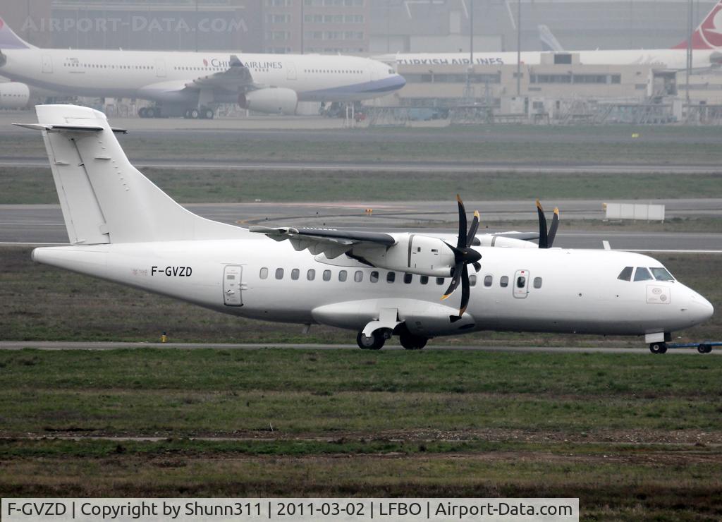 F-GVZD, 1996 ATR 42-500 C/N 530, Trackted to Latecoere Aeroservice facility... No titles... Used by Airlinair...