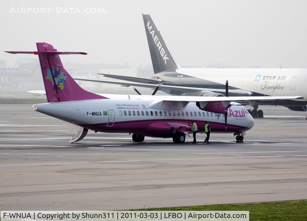 F-WNUA, 1996 ATR 42-500 C/N 503, Now in full pink AZUL c/s... named 