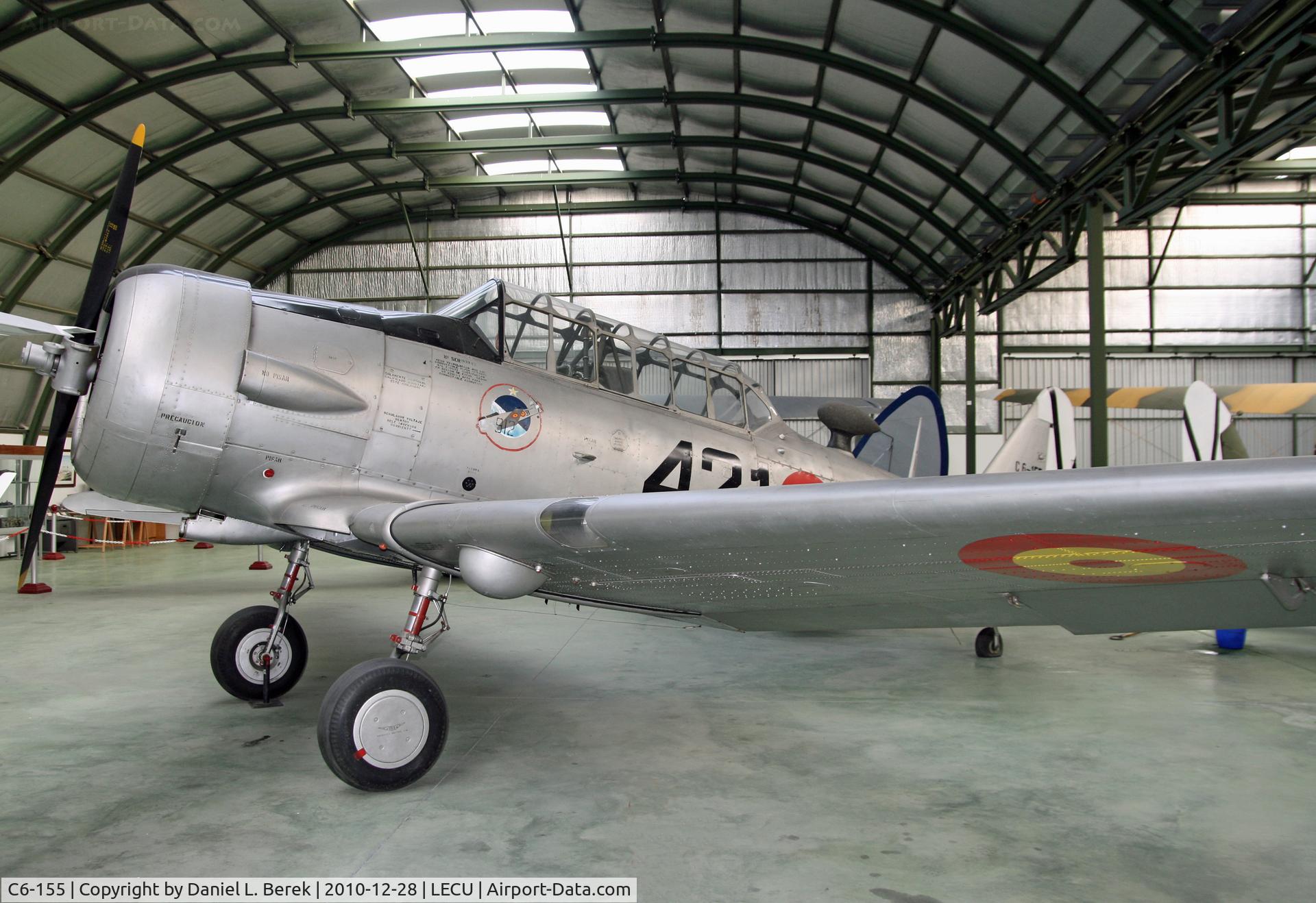 C6-155, 1944 North American SNJ-5 Texan Texan C/N 121-41833, After serving in the U.S., this aircraft went on to the Spanish Air Force, in whose colors she is preserved at the Museo del Aire.