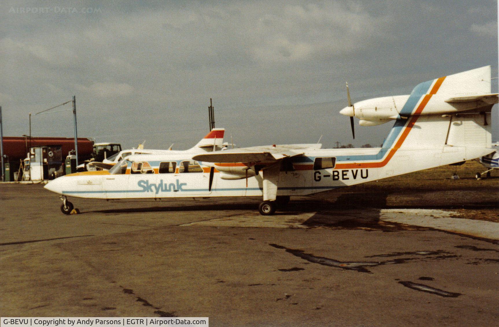G-BEVU, 1979 Britten-Norman BN-2A Mk.III-2 Trislander C/N 1058, Not certain but think this was taken at Elstree (scanned print)