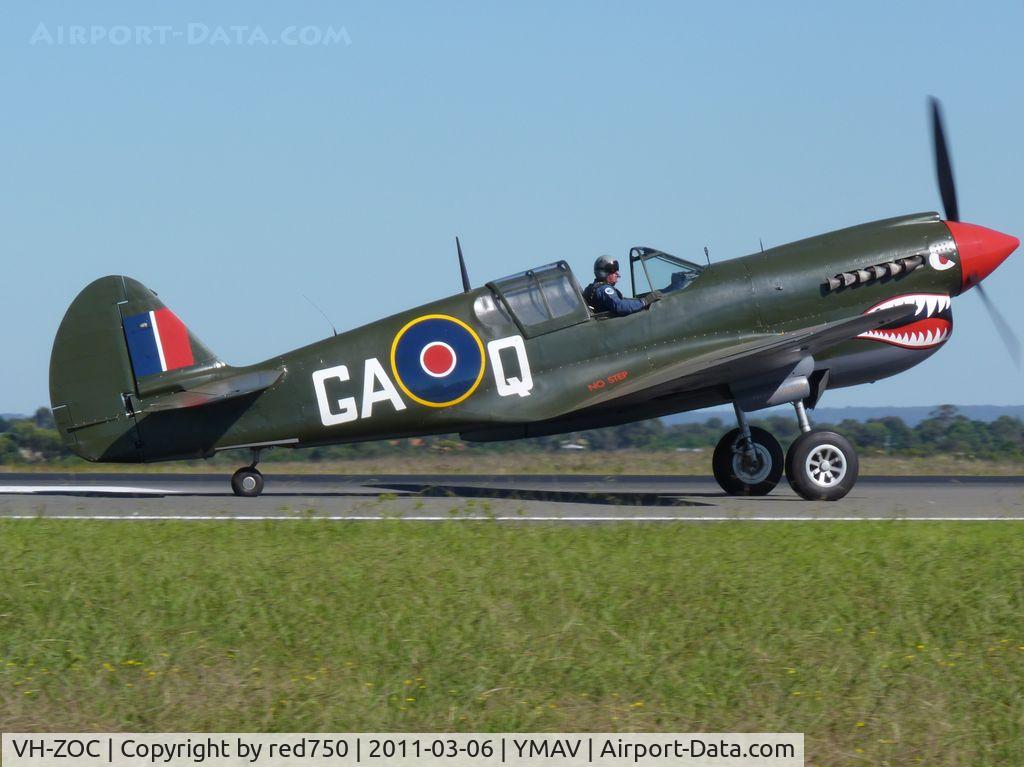 VH-ZOC, 1943 Curtiss Wright P-40N Warhawk C/N 28449, Curtis Warhawk at Avalon Air Show 2011