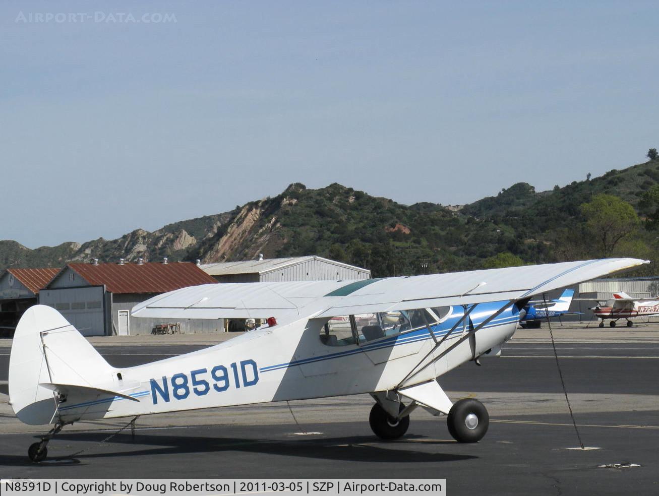 N8591D, 1958 Piper PA-18A Super Cub C/N 18-6251, 1958 Piper PA-18A SUPER CUB, Lycoming O-320 150 Hp. The -18A built as single place cropduster with hopper. This one is two place with extended wings/ailerons. Mult. Cert.