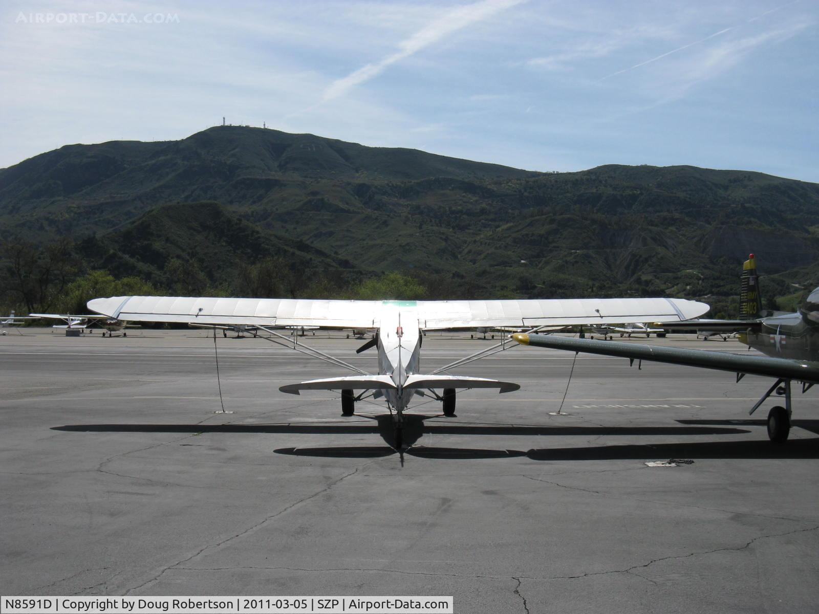 N8591D, 1958 Piper PA-18A Super Cub C/N 18-6251, 1958 Piper PA-18A SUPER CUB, Lycoming O-320 150 Hp. The -18A built as single place cropduster with hopper, this one is two place with extended wings/ailerons. Mult. Cert.