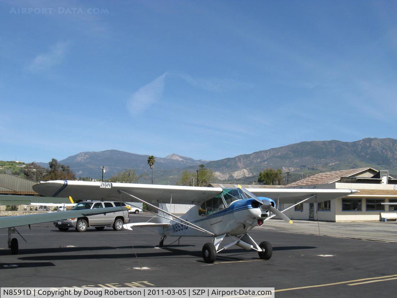 N8591D, 1958 Piper PA-18A Super Cub C/N 18-6251, 1958 Piper PA-18A SUPER CUB, Lycoming O-320 150 Hp. The -18A built as single place cropduster with hopper. This one is two place with extended wings/ailerons. Mult. Cert.