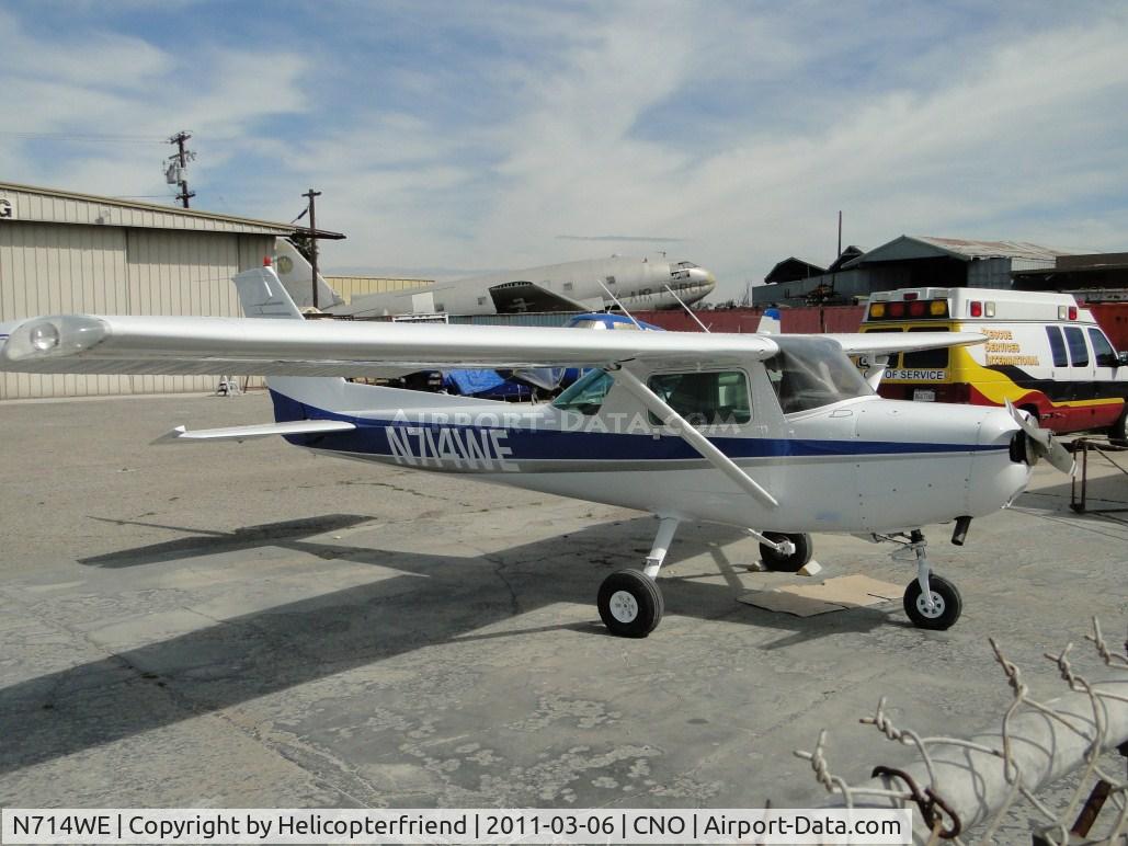 N714WE, 1977 Cessna 152 C/N 15279483, Parked inside the gated area at the paint shop