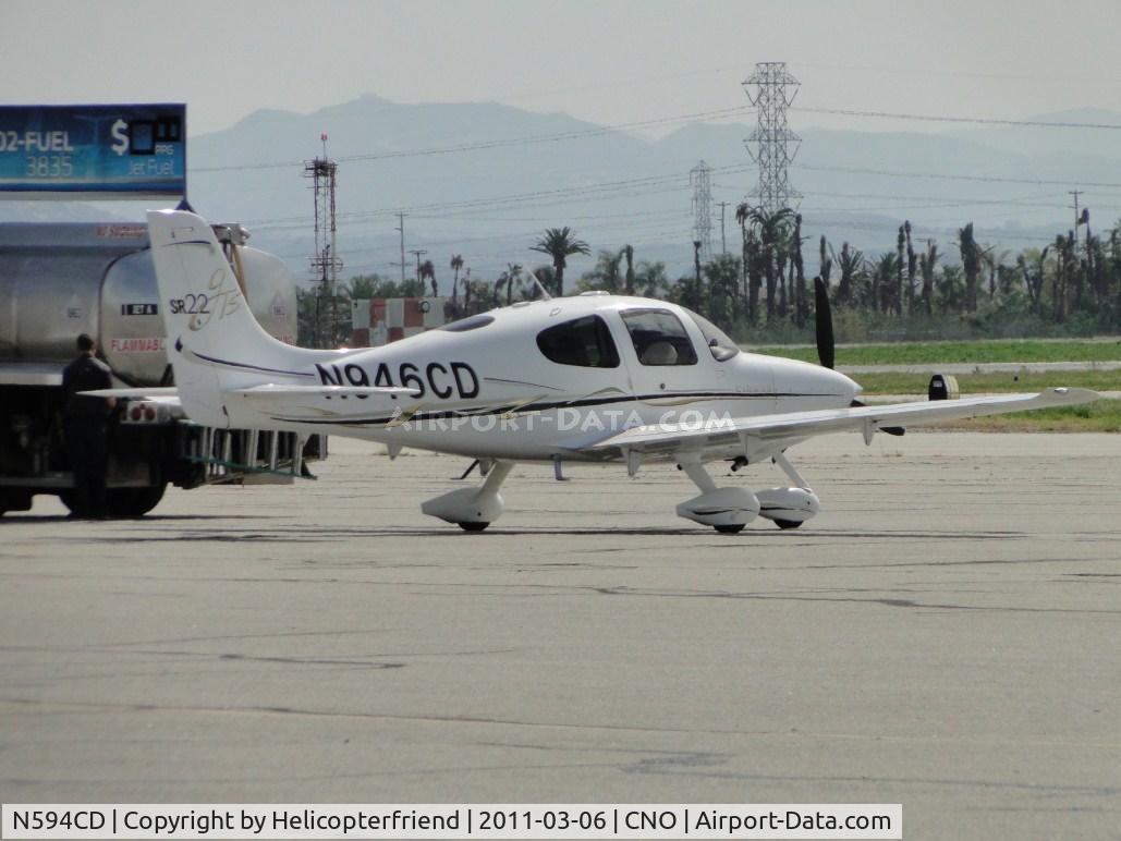 N594CD, 2006 Cirrus SR20 GTS C/N 1607, Parked southwest of the tower