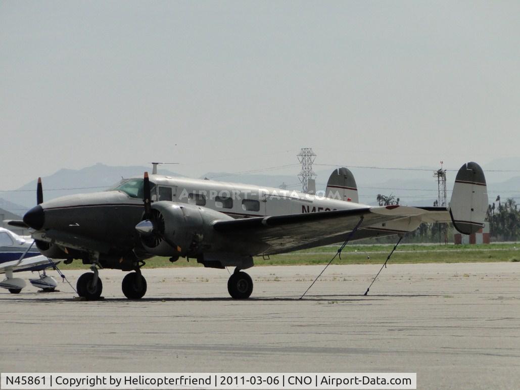 N45861, 1943 Beech TC-45J C/N 46-7236, Parked in the area southwest of the tower