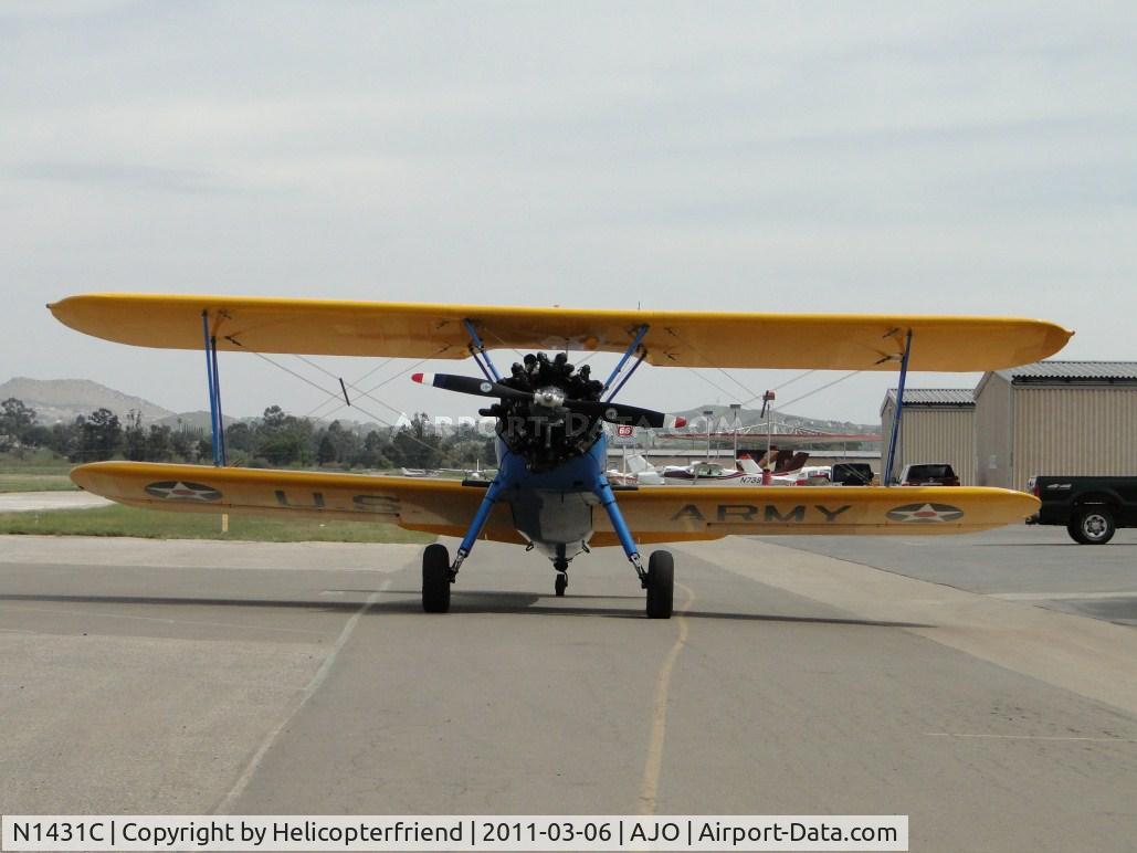 N1431C, 1941 Boeing A75N1(PT17) C/N 75-1702, Parked outside the hanger