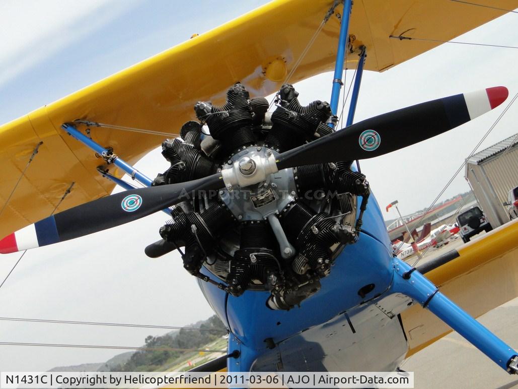 N1431C, 1941 Boeing A75N1(PT17) C/N 75-1702, CONT MOTOR W670 SERIES radial engine