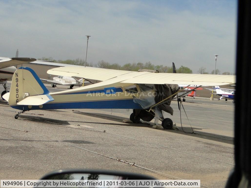 N94906, 1946 Taylorcraft BC12-D C/N 9306, Covered up, tied down