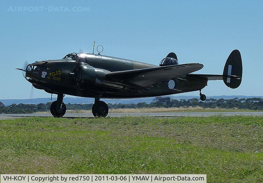 VH-KOY, 1939 Lockheed Hudson IVA C/N 6041, This Lockheed Hudson is the only flying example of its type in the world, and flew at the Avalon Air Show 2011
