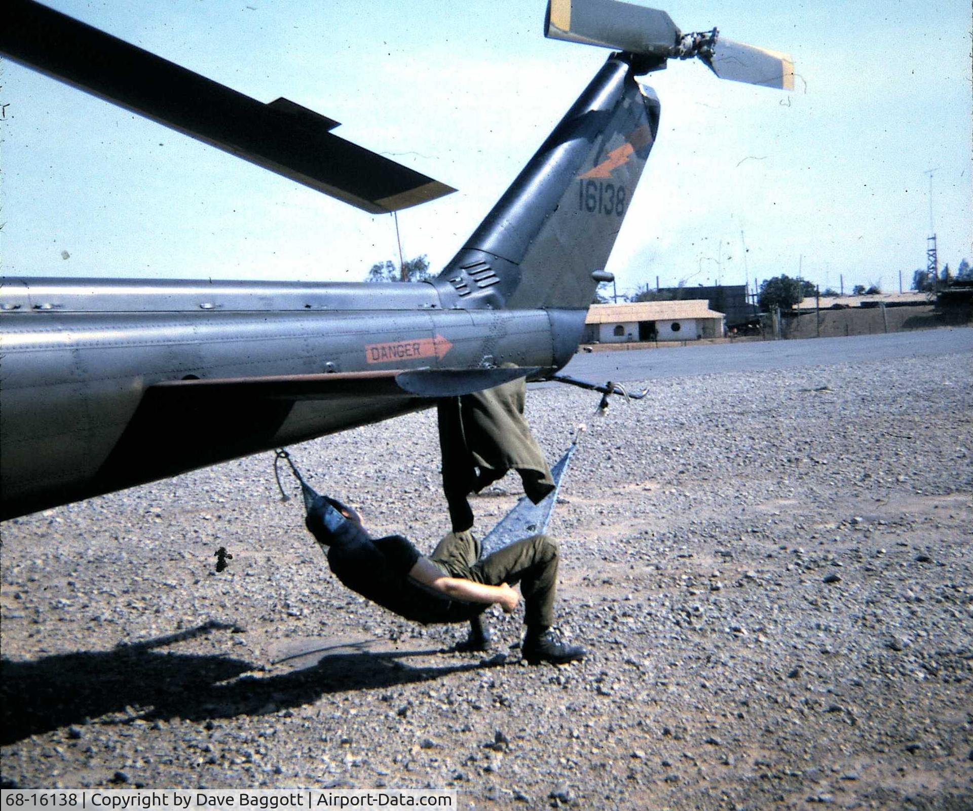 68-16138, 1968 Bell UH-1V Iroquois C/N 10797, 68-16138 on a break in Vietnam; LZ English