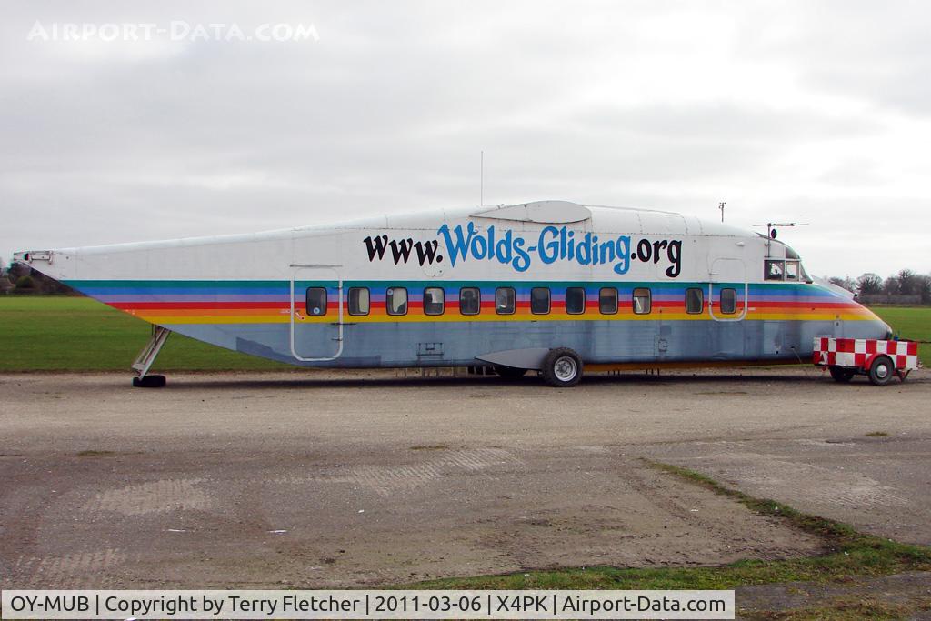 OY-MUB, 1981 Short 330-200 C/N SH.3069, Fuselage of the former Muk Air Short 330-200, c/n: SH3069 serves as the Control Tower for Pocklington Gliding Club