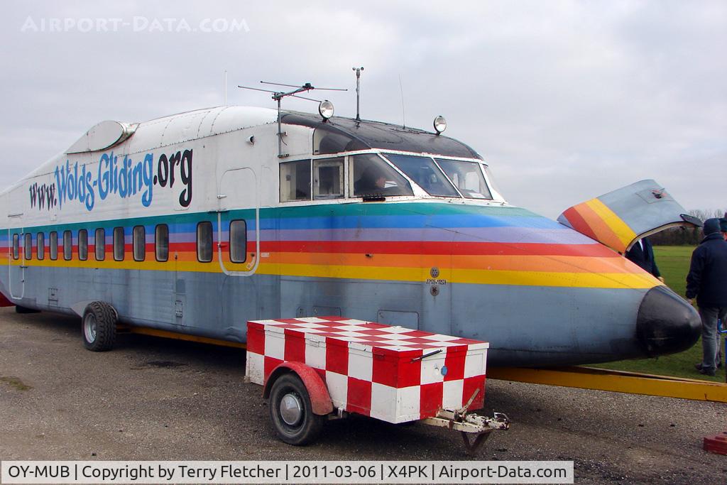 OY-MUB, 1981 Short 330-200 C/N SH.3069, Fuselage of the former Muk Air Short 330-200, c/n: SH3069 serves as the Control Tower for Pocklington Gliding Club