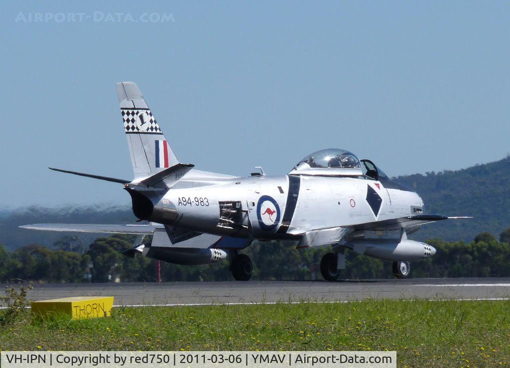 VH-IPN, 1957 Commonwealth CA-27 Sabre Mk.32 C/N CA27-83, Part of the RAAF 90th anniversary celebration at the Avalon Air Show 2011