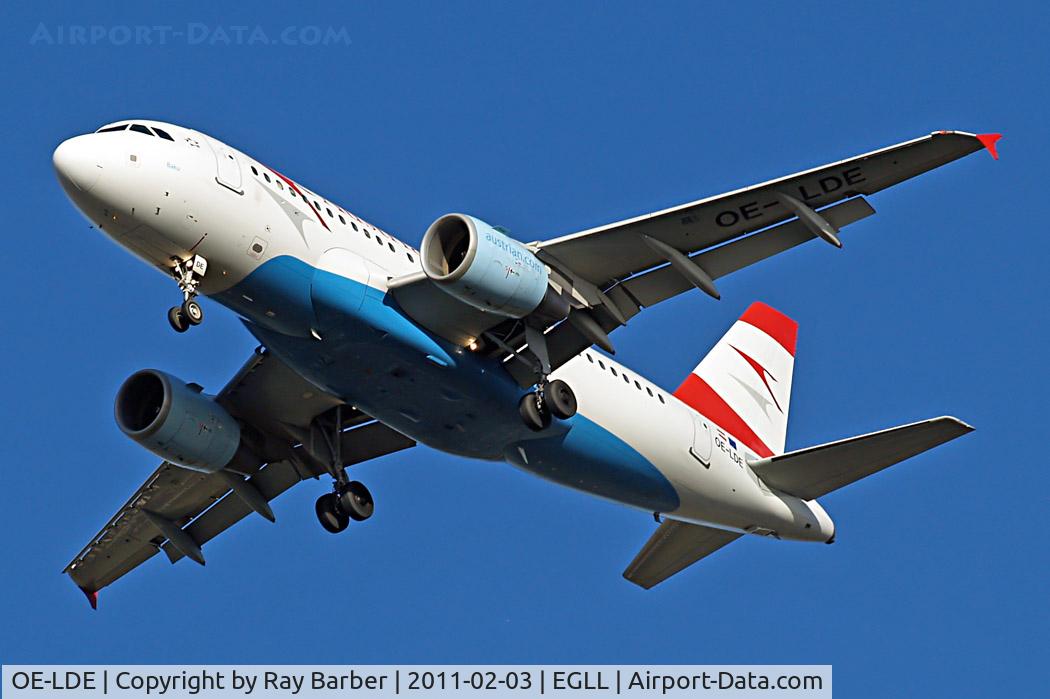 OE-LDE, 2005 Airbus A319-112 C/N 2494, Airbus A319-112 [2494] Austrian Airlines Home~G 03/02/2011.