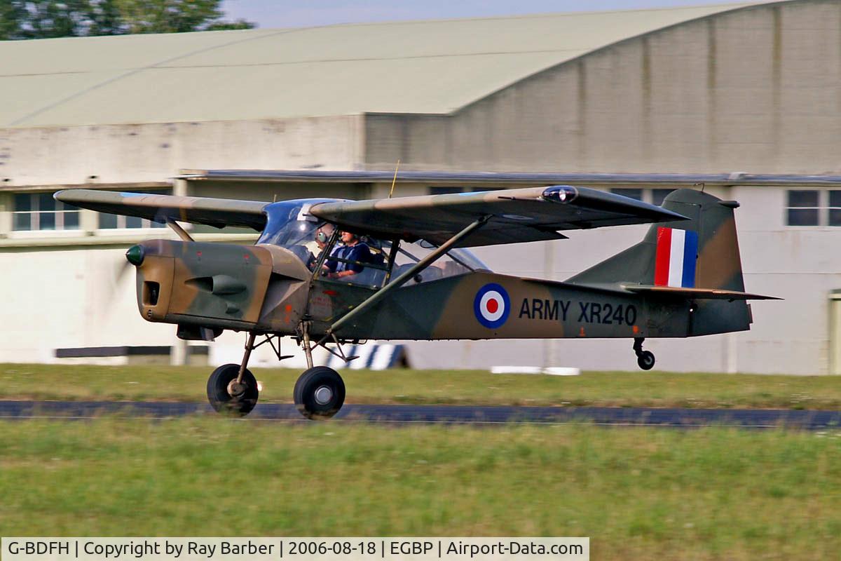G-BDFH, 1962 Auster AOP.9 C/N B5/10/177, Auster AOP.9 [B5/10/177] Kemble~G 18/08/2006. External markings of  XR240.