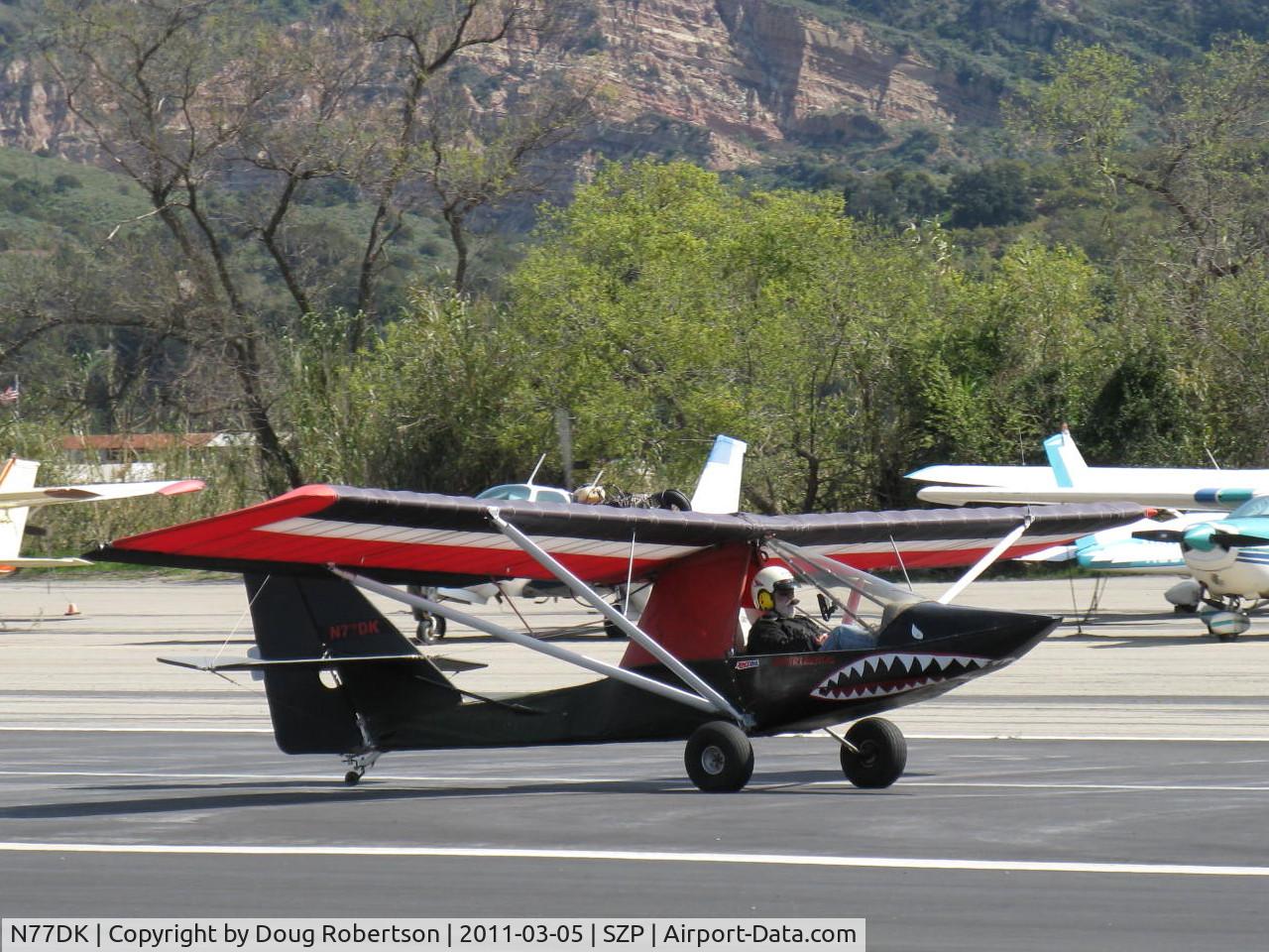 N77DK, 2004 Advanced Aviation Carrera C/N 001, 2004 Kelley KELLEY ONE, Rotax 503 DCDI two-stroke 52 Hp pusher, landing roll Rwy 22, (Owner is building a Wittman BUTTERCUP)