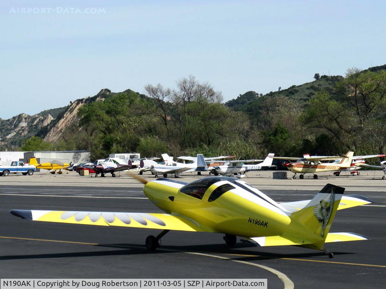 N190AK, 2004 Aero Designs Pulsar C/N KP-1, 2004 Kozloff PULSAR 'Crystal', Rotax 912, built/owned/flown by a member of the UFOs (United Flying Octogenarians), taxi to 22