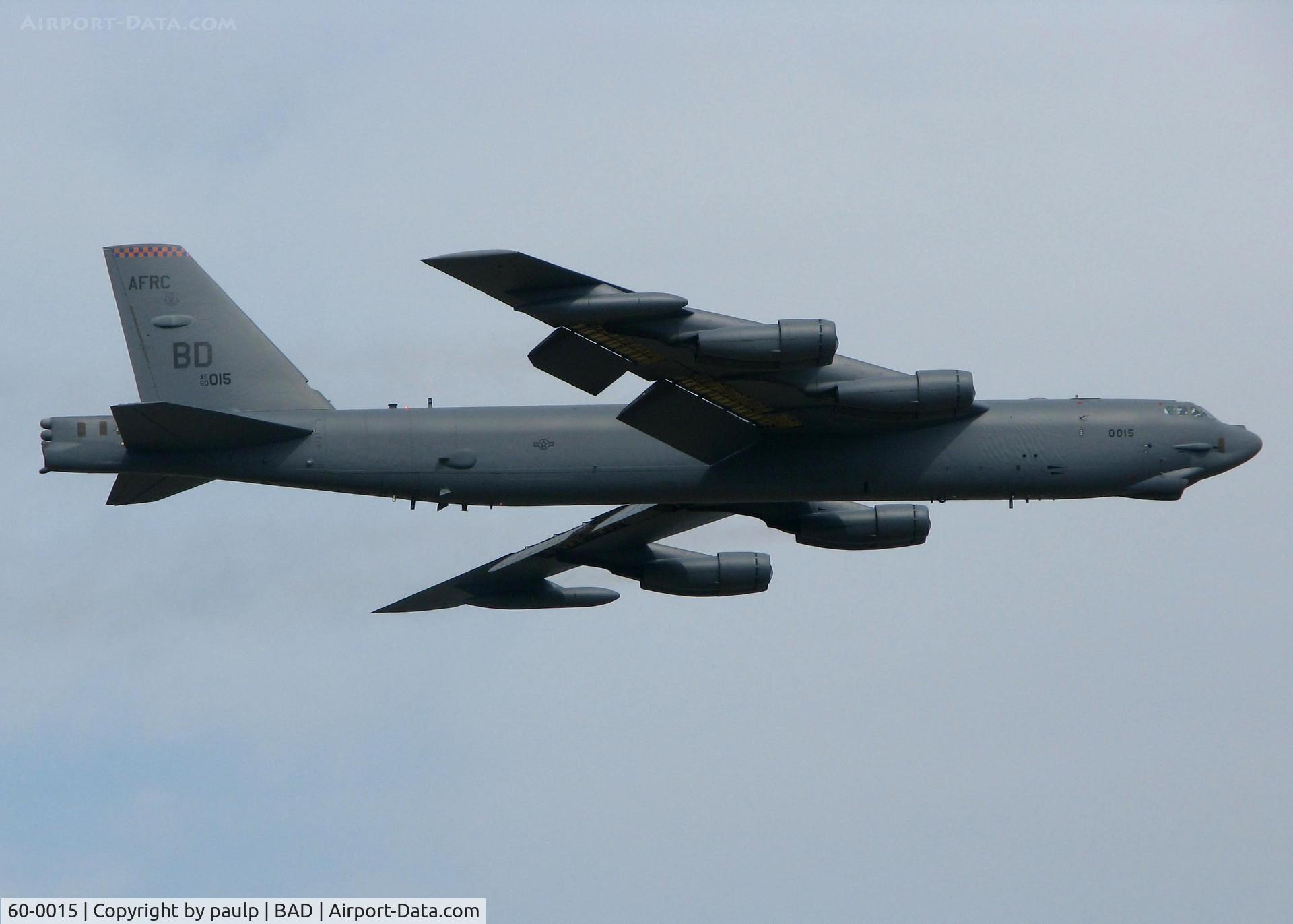 60-0015, 1960 Boeing B-52H Stratofortress C/N 464380, Off of Rwy 15 at Barksdale Air Force Base.