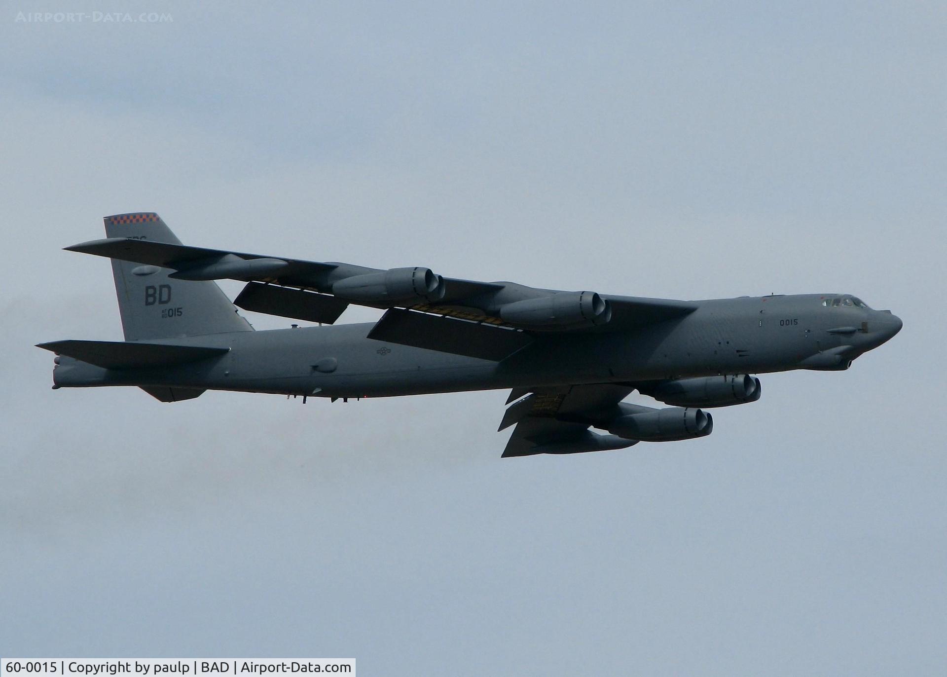 60-0015, 1960 Boeing B-52H Stratofortress C/N 464380, Off of Rwy 15 at Barksdale Air Force Base.