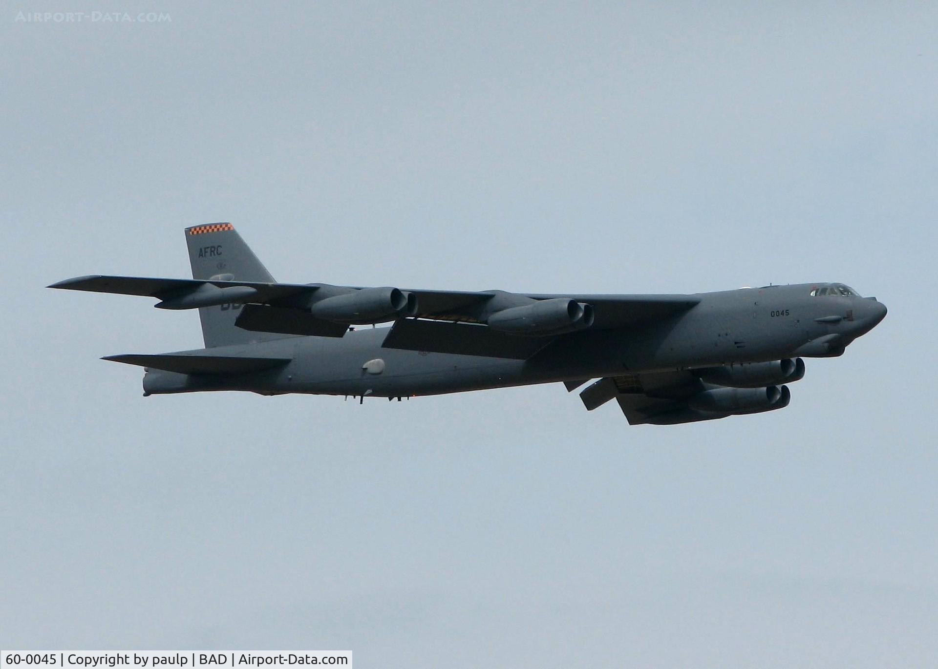 60-0045, 1960 Boeing B-52H Stratofortress C/N 464410, Off of Rwy 15 at Barksdale Air Force Base.