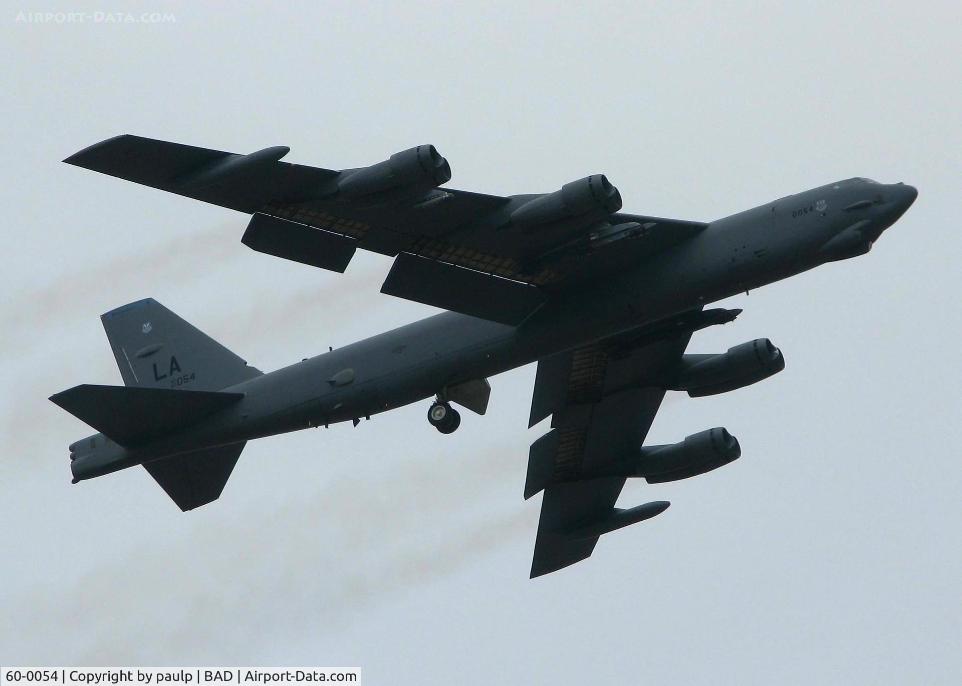 60-0054, 1960 Boeing B-52H Stratofortress C/N 464419, Off of Rwy 15 at Barksdale Air Force Base.