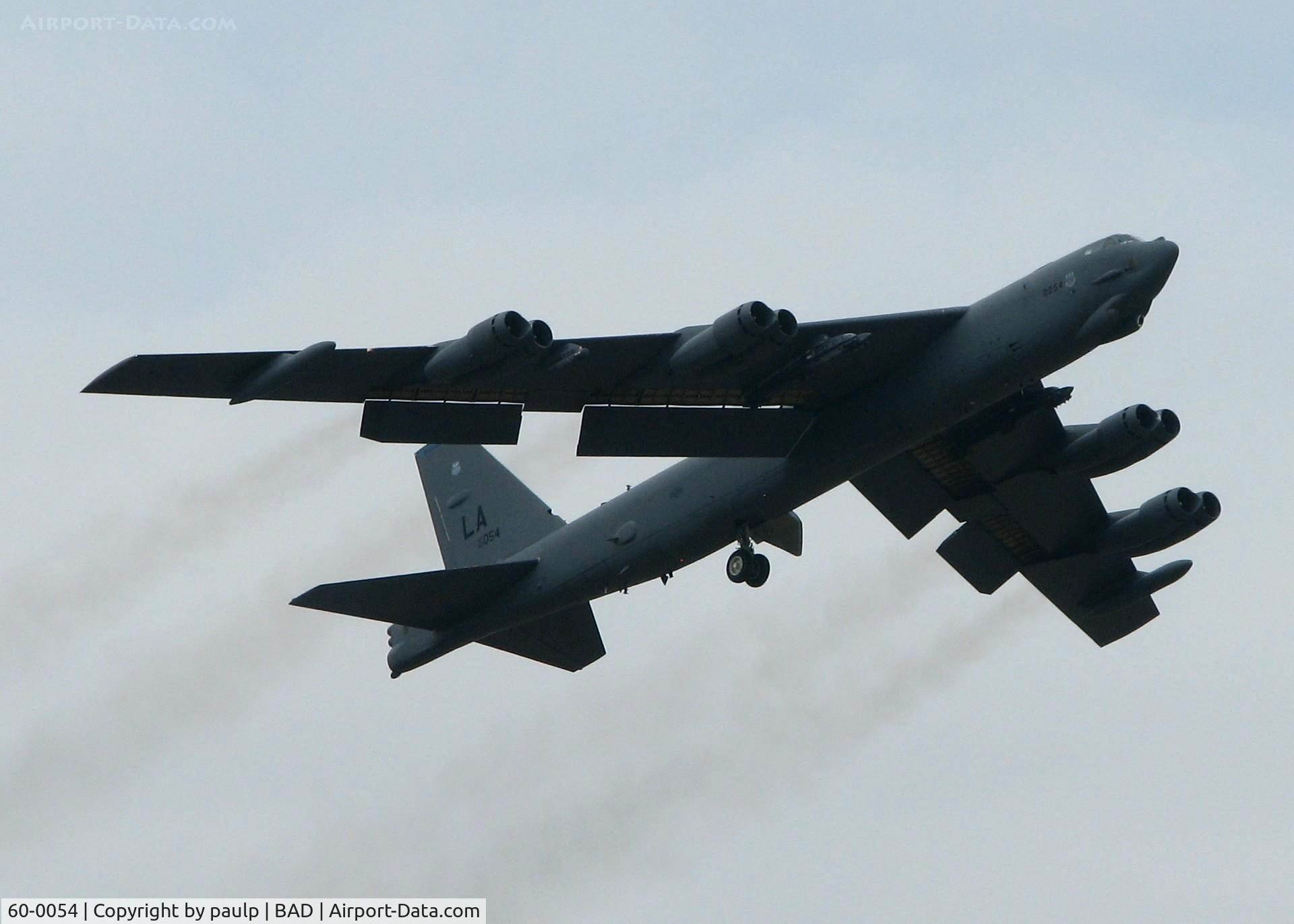 60-0054, 1960 Boeing B-52H Stratofortress C/N 464419, Off of Rwy 15 at Barksdale Air Force Base.