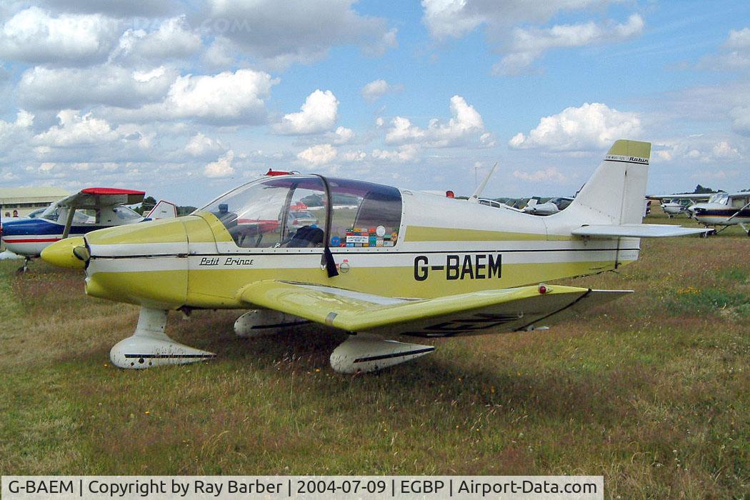 G-BAEM, 1972 Robin DR-400-120 Petit Prince C/N 728, Robin DR.400/120 Petit Prince [728] Kemble~G 09/07/2004.